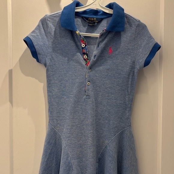 Ralph Lauren Blue Polo with Floral Details - Picture 1 of 3